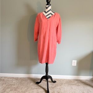 cut loose Coral V-Neck Midi Dress